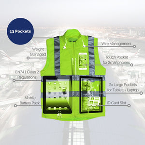 hi visibility vest with ipad pocket