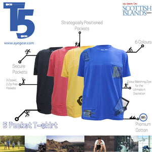 AyeGear 5 Pocket Tshirt , Tshirt - AyeGear, AyeGear - Travel Clothing, Carry Your iPad | Travel Vests | Hoodies | Jackets | Tees
 - 4