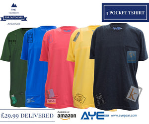 AyeGear 5 Pocket Tshirt , Tshirt - AyeGear, AyeGear - Travel Clothing, Carry Your iPad | Travel Vests | Hoodies | Jackets | Tees
 - 3